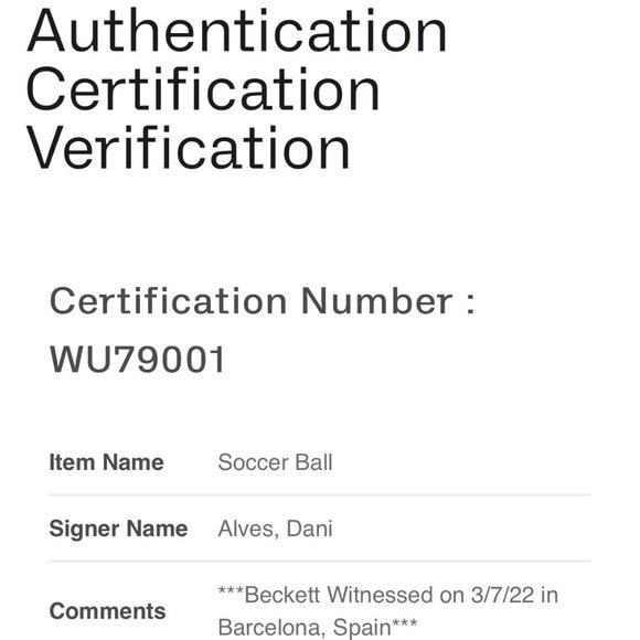 Dani Alves Signed FC Barcelona Ball Beckett Witnessed BAS COA - Picture 6 of 6